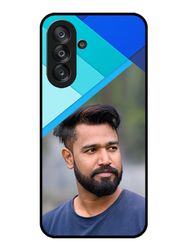 Custom Samsung Galaxy M17 5G Custom Metal Phone Case - Blue Pattern Design