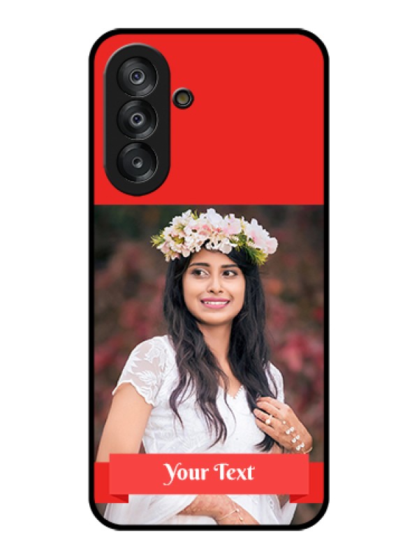 Custom Samsung Galaxy M17 5G Custom Metal Phone Case - Simple Red Color Design