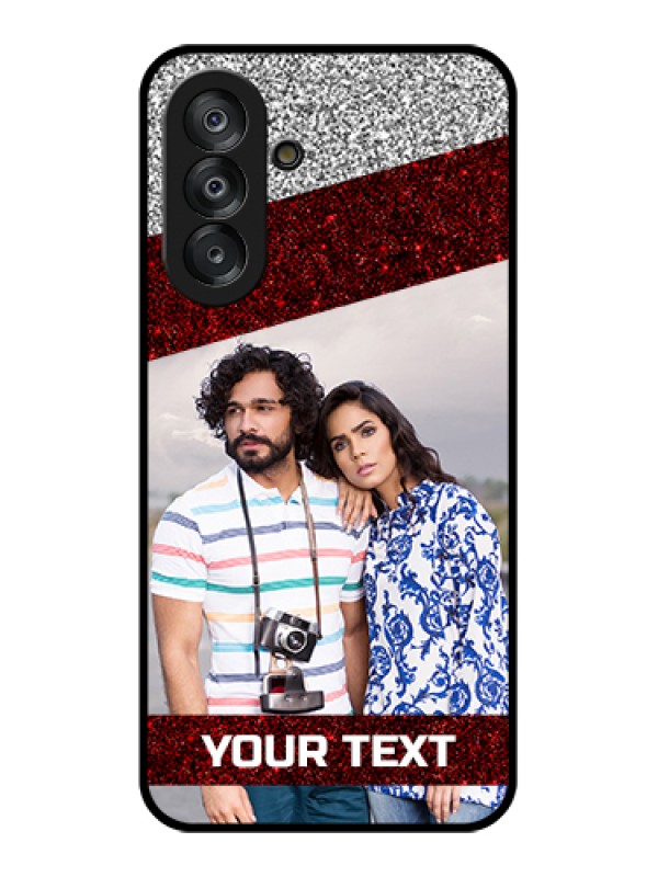 Custom Samsung Galaxy M17 5G Custom Metal Phone Case - Image Holder With Glitter Strip Design