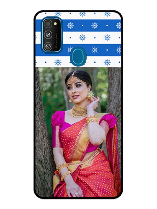 Custom Galaxy M21 2021 Custom Metal Phone Case - Snow Pattern Design