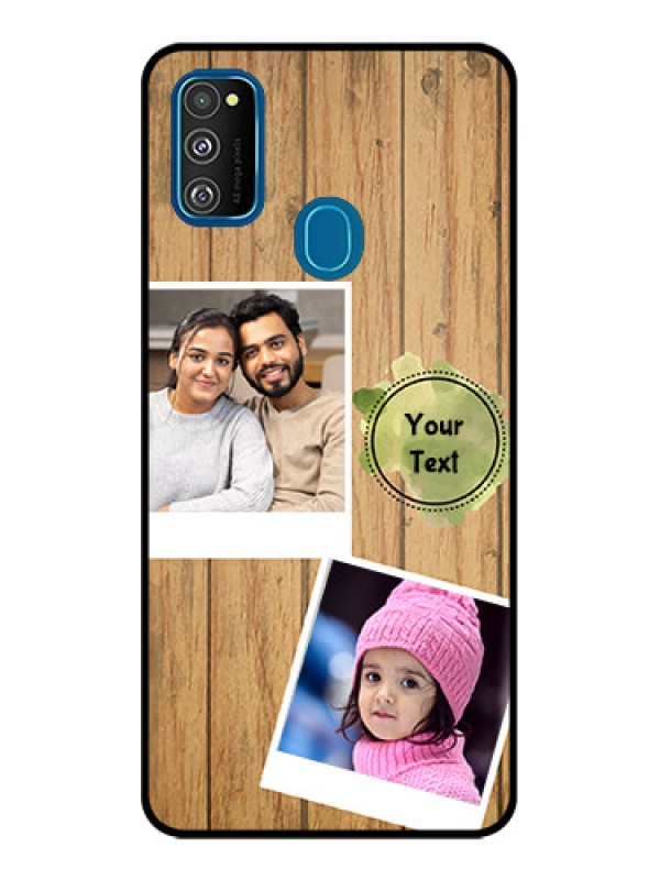 Custom Galaxy M21 2021 Custom Metal Phone Case - Wooden Texture Design