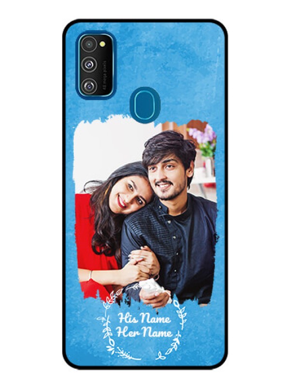 Custom Galaxy M21 2021 Custom Metal Phone Case - Blue Color Vintage Design