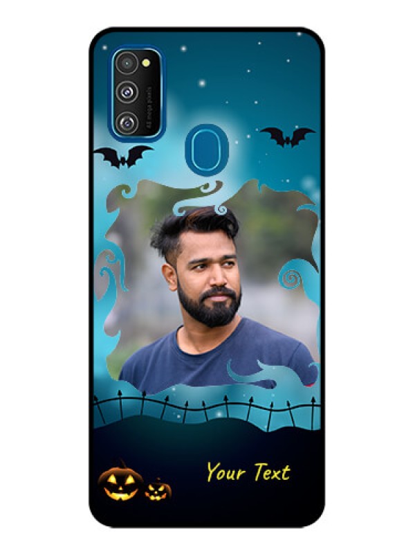 Custom Galaxy M21 2021 Custom Metal Phone Case - Halloween Frame Design