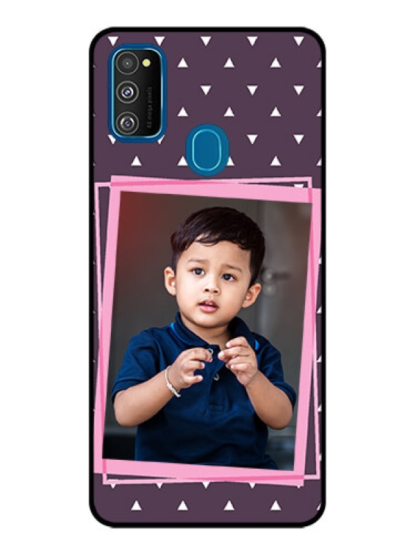 Custom Galaxy M21 2021 Custom Metal Phone Case - Triangle Pattern Dotted Design