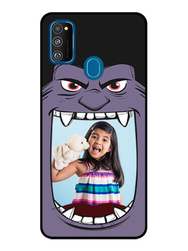 Custom Galaxy M21 2021 Custom Metal Phone Case - Angry Monster Design