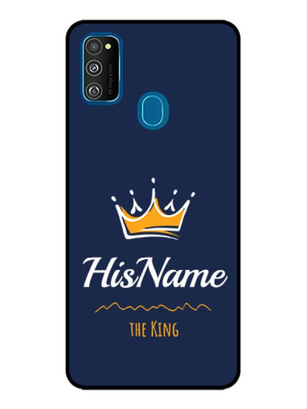 Custom Galaxy M21 2021 Custom Metal Phone Case - King With Name Design