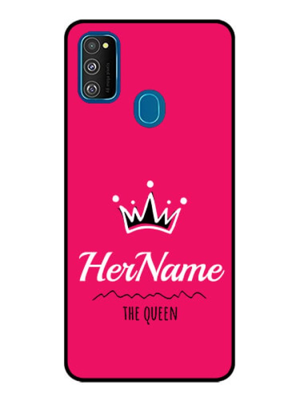 Custom Galaxy M21 2021 Custom Metal Phone Case - Queen With Name Design