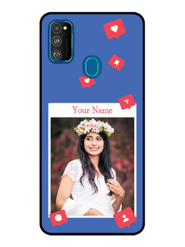 Custom Galaxy M21 2021 Custom Metal Phone Case - Like Share And Comment Design