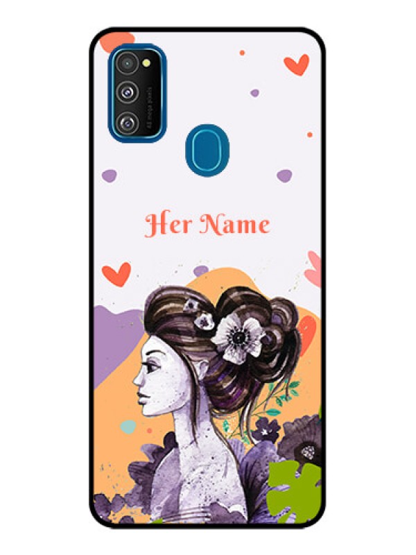 Custom Galaxy M21 2021 Custom Metal Phone Case - Woman And Nature Design