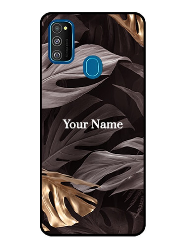 Custom Galaxy M21 2021 Custom Metal Phone Case - Wild Leaves Digital Paint Design