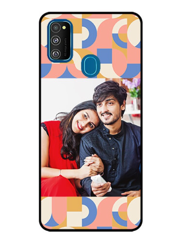 Custom Galaxy M21 2021 Custom Metal Phone Case - Semi - Circle Maze Pattern Design