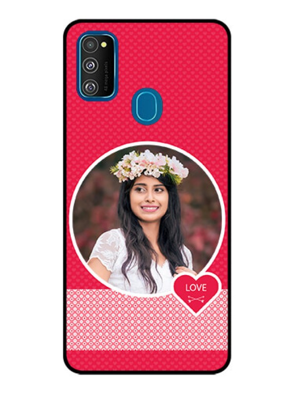 Custom Galaxy M21 Custom Metal Phone Case - Pink Color Pattern Design