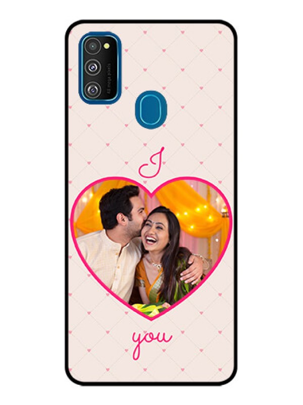 Custom Galaxy M21 Custom Metal Phone Case - Heart Shape Design