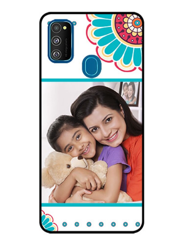 Custom Galaxy M21 Custom Metal Phone Case - Flower Design