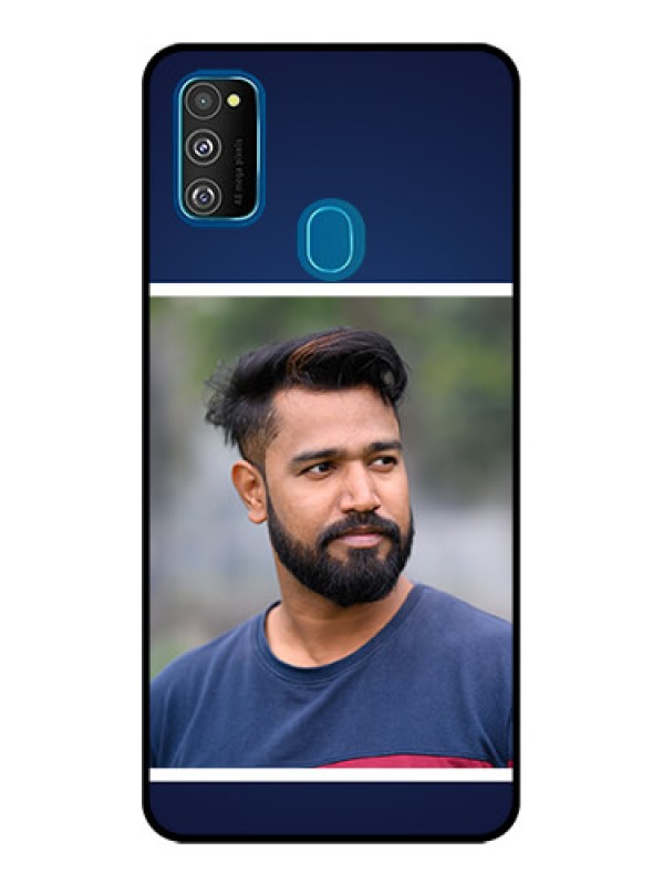 Custom Galaxy M21 Custom Metal Phone Case - Simple Royal Blue Design