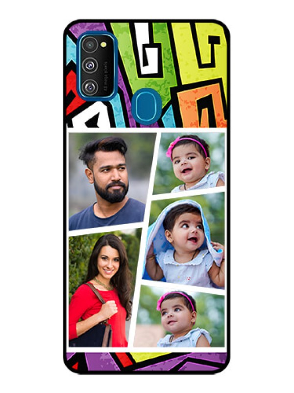 Custom Galaxy M21 Custom Metal Phone Case - Graffiti Pattern Design