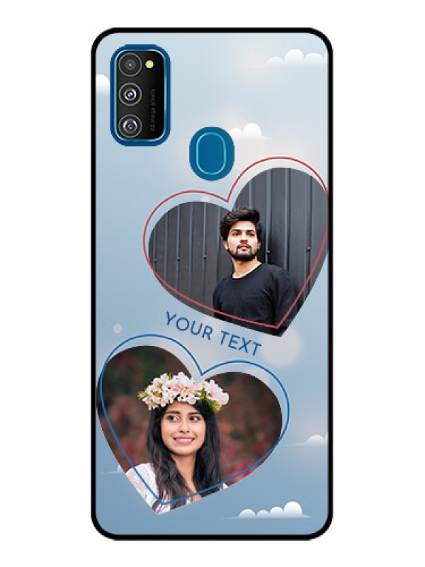 Custom Galaxy M21 Custom Metal Phone Case - Blue Color Couple Design