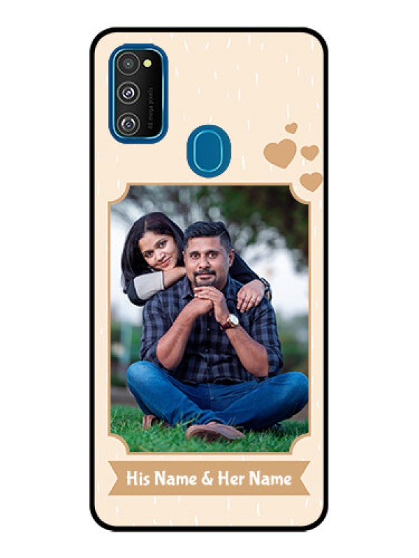 Custom Galaxy M21 Custom Metal Phone Case - With Confetti Love Design