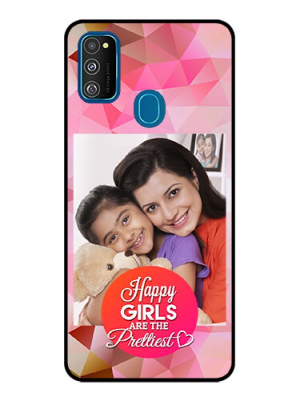 Custom Galaxy M21 Custom Metal Phone Case - Abstract Triangle Design