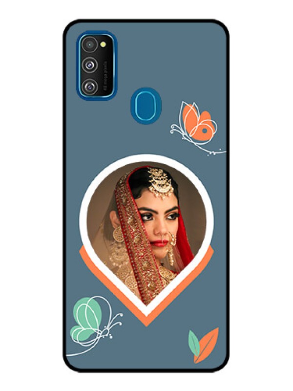 Custom Galaxy M21 Custom Metal Phone Case - Droplet Butterflies Design