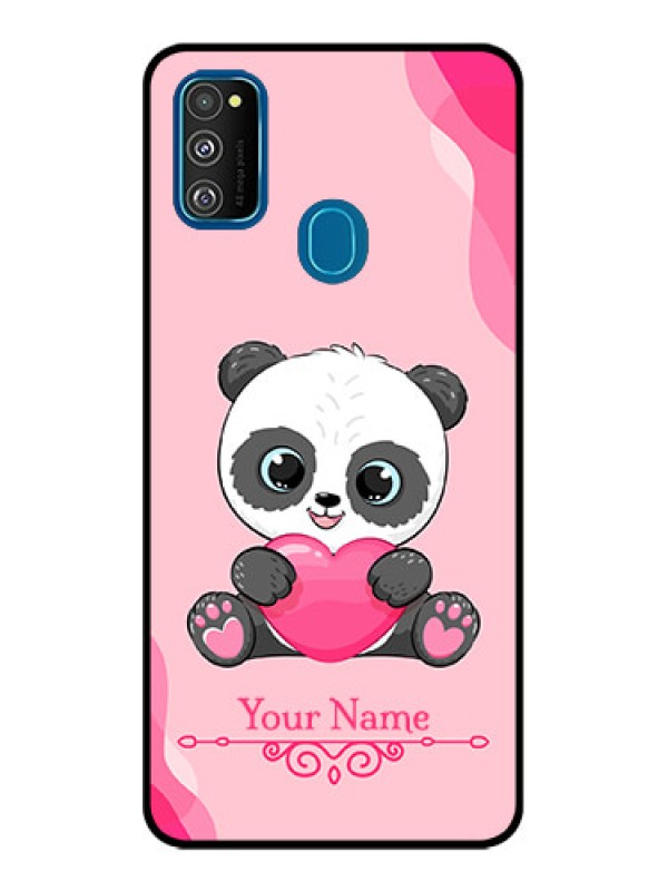 Custom Galaxy M21 Custom Metal Phone Case - Cute Panda Design