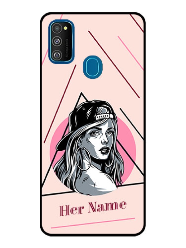 Custom Galaxy M21 Custom Metal Phone Case - Rockstar Girl Design