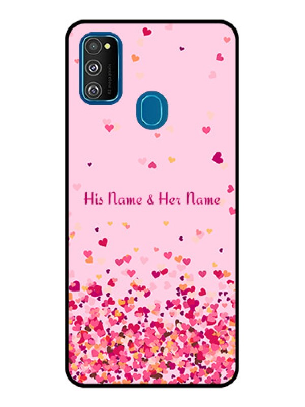 Custom Galaxy M21 Custom Metal Phone Case - Floating Hearts Design