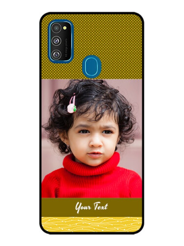 Custom Galaxy M30s Custom Metal Phone CaseSimple Green Color Design