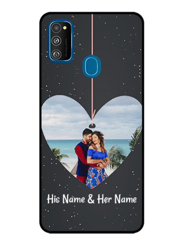 Custom Galaxy M30s Custom Metal Phone CaseHanging Heart Design