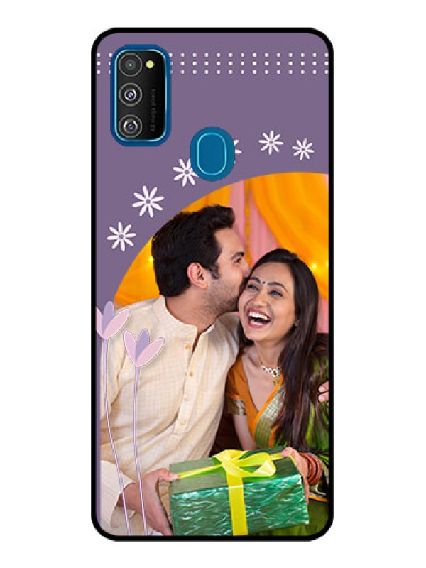 Custom Galaxy M30s Custom Metal Phone CaseLavender Flowers Design