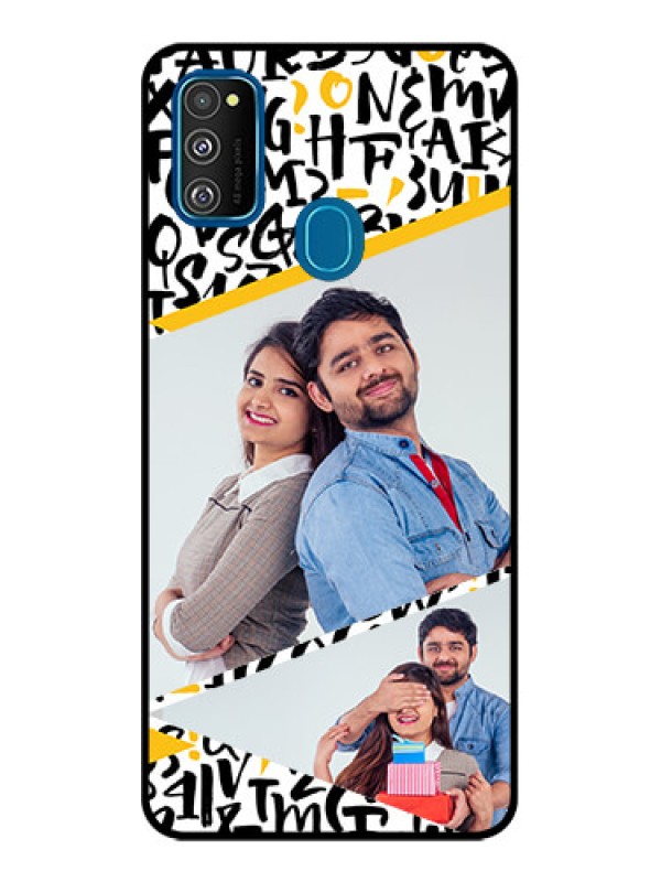 Custom Galaxy M30s Custom Metal Phone CaseLetters Pattern Design