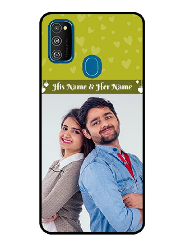 Custom Galaxy M30s Custom Metal Phone CaseYou and Me Heart Design