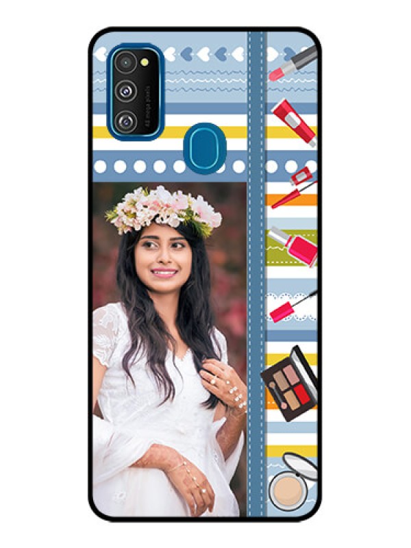 Custom Galaxy M30s Custom Metal Phone CaseMakeup Icons Design