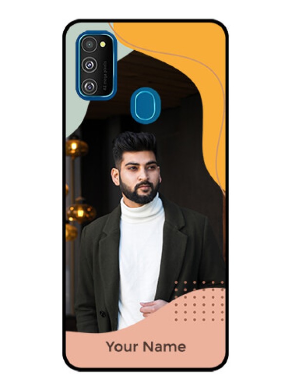 Custom Galaxy M30s Custom Metal Phone CaseTri - Coloured Overlay Design