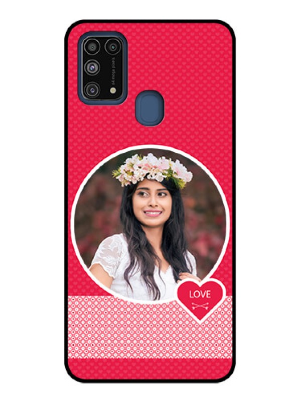 Custom Galaxy M31 Prime Edition Custom Metal Phone Case - Pink Color Pattern Design