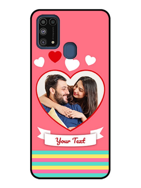 Custom Galaxy M31 Prime Edition Custom Metal Phone Case - Love Shapes Doodle Design