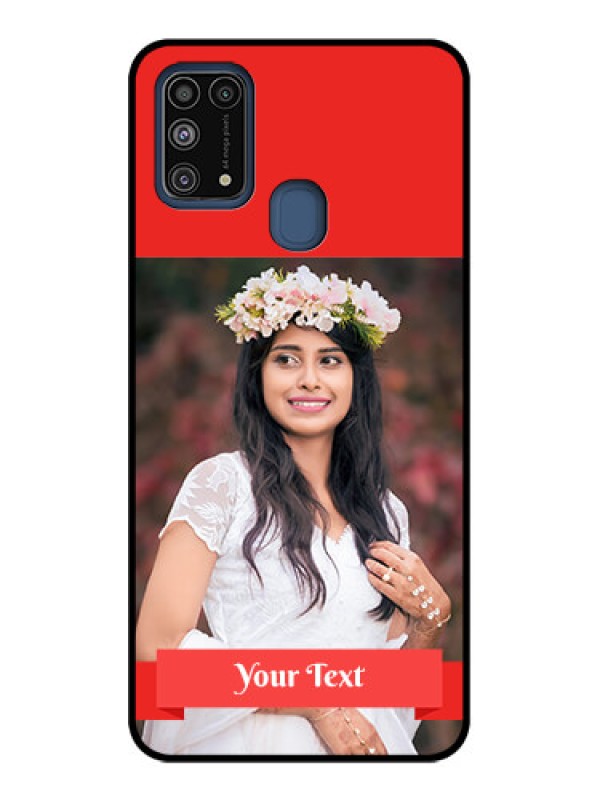 Custom Galaxy M31 Prime Edition Custom Metal Phone Case - Simple Red Color Design
