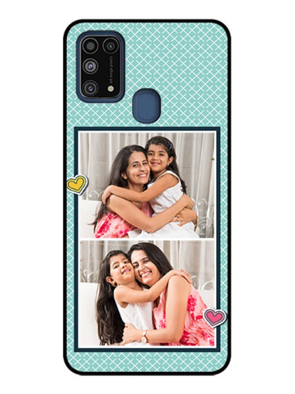 Custom Galaxy M31 Prime Edition Custom Metal Phone Case - 2 Image Holder With Pattern Design