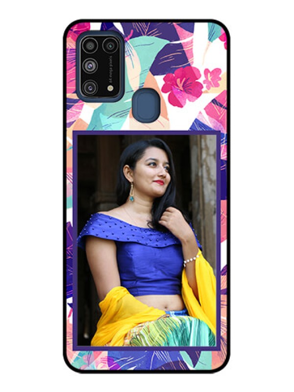Custom Galaxy M31 Prime Edition Custom Metal Phone Case - Abstract Floral Design