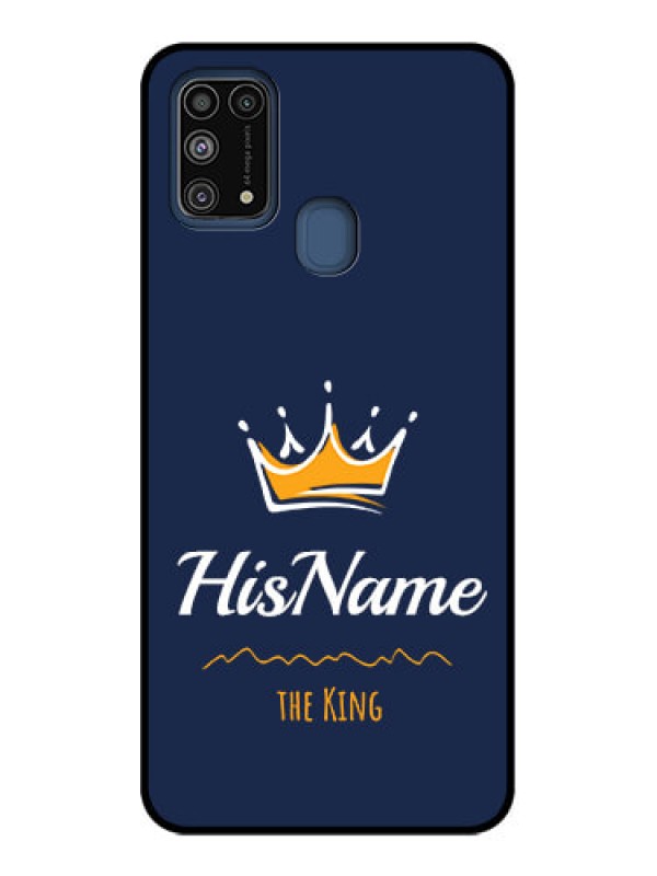 Custom Galaxy M31 Prime Edition Custom Metal Phone Case - King With Name Design