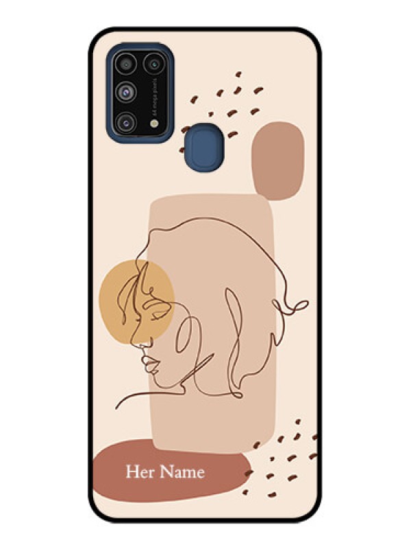 Custom Galaxy M31 Prime Edition Custom Metal Phone Case - Calm Woman Line Art Design