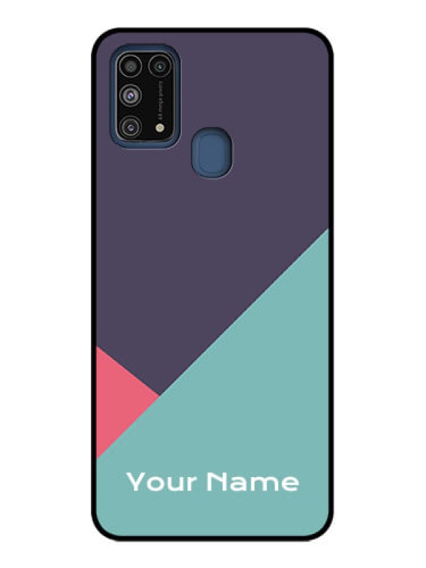 Custom Galaxy M31 Prime Edition Custom Metal Phone Case - Tri Color Abstract Design