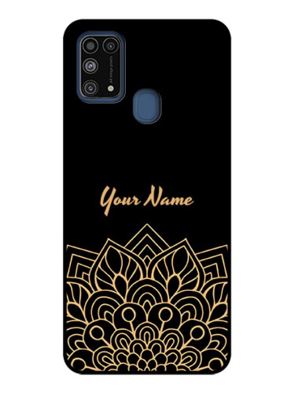 Custom Galaxy M31 Prime Edition Custom Metal Phone Case - Golden Mandala Design