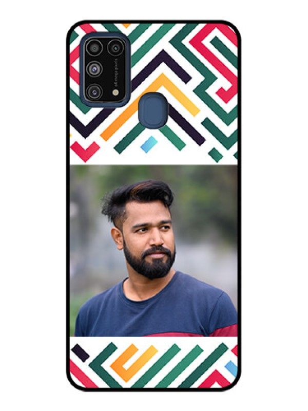 Custom Galaxy M31 Prime Edition Custom Metal Phone Case - Colorful Maze Pattern Design