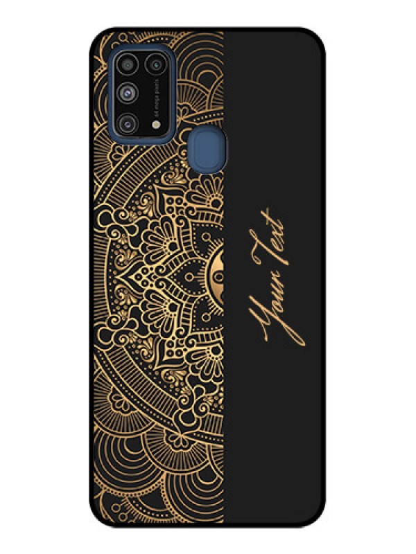 Custom Galaxy M31 Prime Edition Custom Metal Phone Case - Mandala Art With Custom Text Design