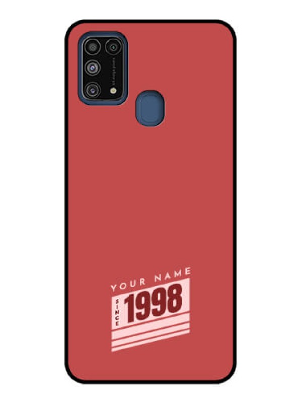 Custom Galaxy M31 Prime Edition Custom Metal Phone Case - Red Custom Year Of Birth Design
