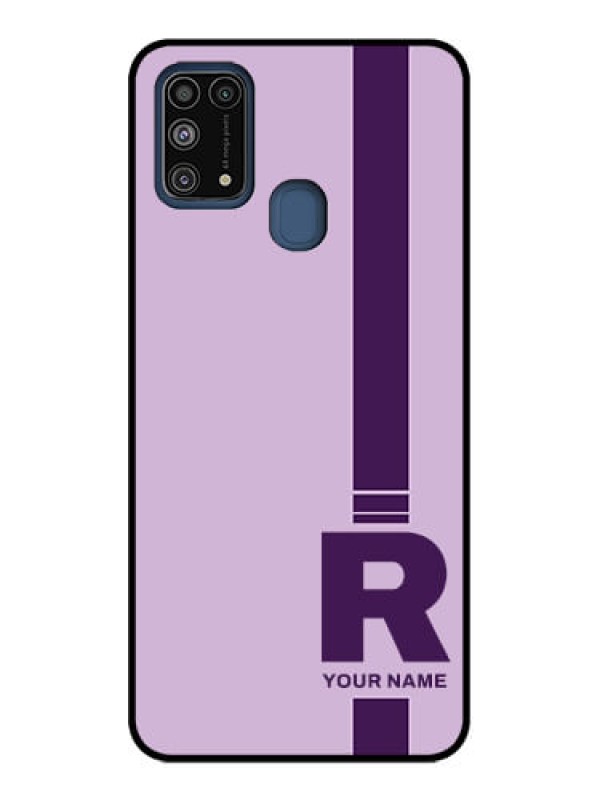 Custom Galaxy M31 Prime Edition Custom Metal Phone Case - Simple Dual Tone Stripe With Name Design