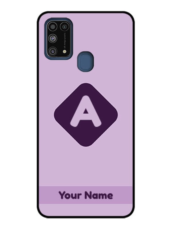 Custom Galaxy M31 Prime Edition Custom Metal Phone Case - Custom Letter In Curved Badge Design