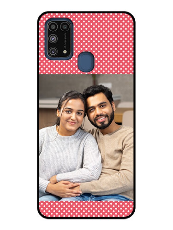 Custom Galaxy M31 Custom Metal Phone CaseWhite Dotted Design