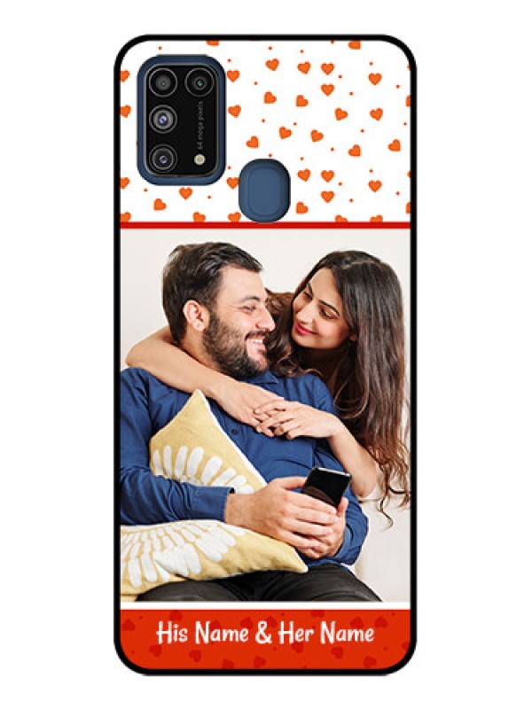 Custom Galaxy M31 Custom Metal Phone CaseOrange Love Symbol Design